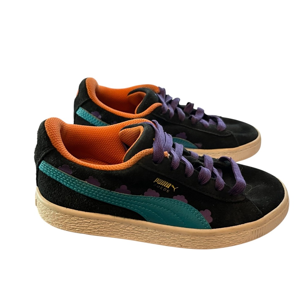 Puma Suede‎ Nickelodeon Rugrats Reptar Kids Sneakers Black Teal 1.5C